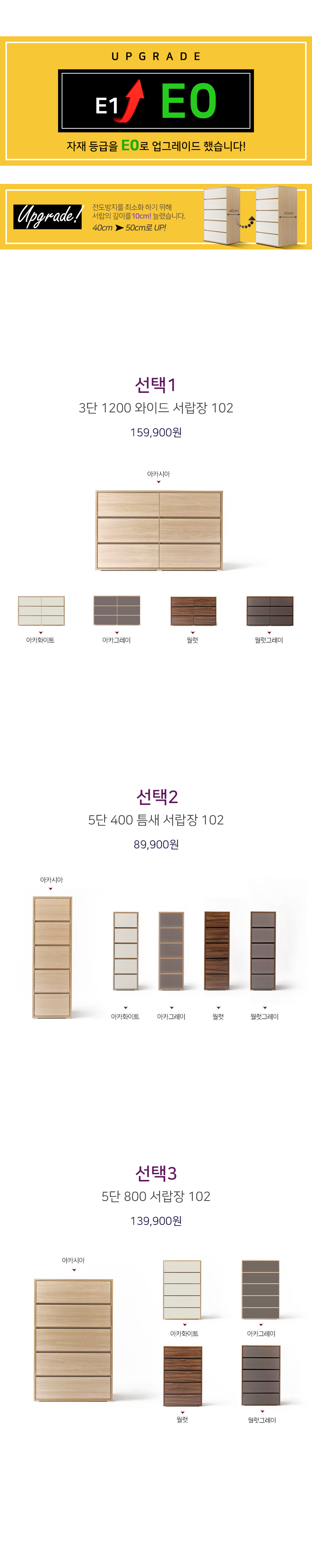초대형 광폭 3단 1200 와이드 체스트 서랍장 102 상세 이미지 1