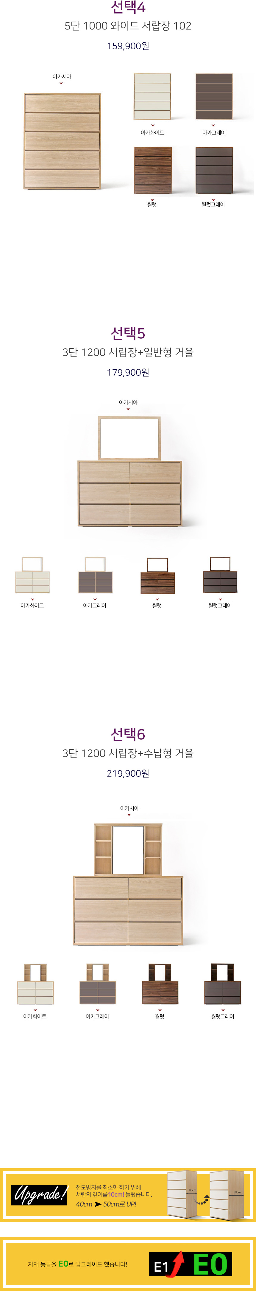 초대형 광폭 3단 1200 와이드 체스트 서랍장 102 상세 이미지 2