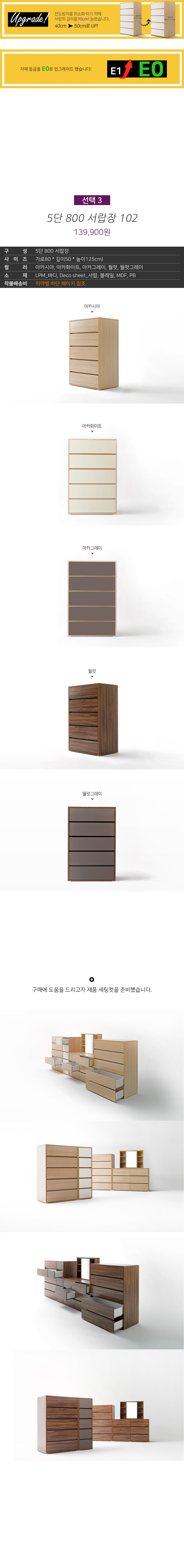 초대형 광폭 3단 1200 와이드 체스트 서랍장 102 상세 이미지 5